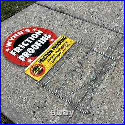 Vintage Wynn's Friction Proofing Oil Display Rack Sign
