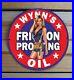 Vintage Wynn's Oil Gas&oil Service Garage Pinup Girl Porcelain Enamel Sign