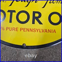 Vintage Yellow Pennzoil Old Us Gasoline Oil Gas Pump Enamel Porcelain Sign Vintage Yellow Pennzoil Old Us Gasoline Oil Gas Pump Enamel Porcelain Sign