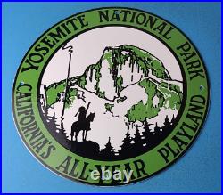 Vintage Yosemite California Porcelain National Park Gas Oil Service Station Sign