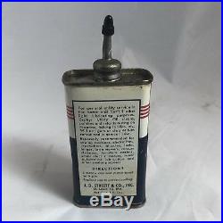 Vintage Zephyr Utility Oil Can Lead Top Tin Handy Oiler 4oz NOS Full