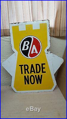 Vintage advertising b/a ba British American Oil Tires Sign Metal Gas Station