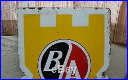 Vintage advertising b/a ba British American Oil Tires Sign Metal Gas Station