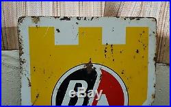 Vintage advertising b/a ba British American Oil Tires Sign Metal Gas Station