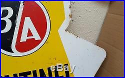 Vintage advertising b/a ba British American Oil Tires Sign Metal Gas Station