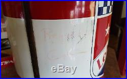 Vintage advertising le mans racing gas tank motor oil car sign