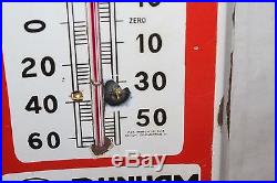 Vintage c. 1915 Steam Radiator Heat Gas Oil 39 Porcelain Metal Thermometer Sign