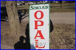 Vintage c. 1930 Sinclair Opaline Motor Oils Gas Station 60 Porcelain Metal Sign