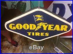 Vintage lg 58 Metal Goodyear Tire Display Sign Gas Oil Gasoline Service Station