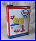 Vintage oil can ESSO 2-T Vespa France french old antique white red rare