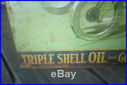 Vintage old metal shell oil motorcycle sign gas harley indian