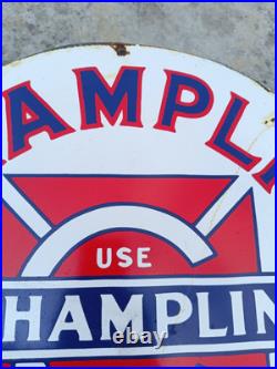 Vintage style CHAMPLIN Motor Oil NOT Porcelain Advertising Sign Some Rusty Spot