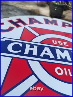 Vintage style CHAMPLIN Motor Oil NOT Porcelain Advertising Sign Some Rusty Spot