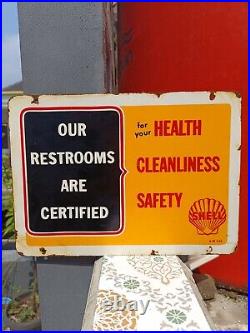 Vintage style SHELL restrooms certified service NOT Porcelain Advertising Sign Vintage style SHELL restrooms certified service NOT Porcelain Advertising Sign