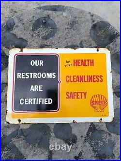 Vintage style SHELL restrooms certified service NOT Porcelain Advertising Sign Vintage style SHELL restrooms certified service NOT Porcelain Advertising Sign