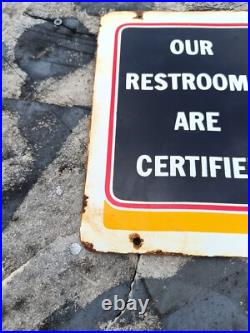 Vintage style SHELL restrooms certified service NOT Porcelain Advertising Sign Vintage style SHELL restrooms certified service NOT Porcelain Advertising Sign