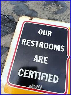 Vintage style SHELL restrooms certified service NOT Porcelain Advertising Sign Vintage style SHELL restrooms certified service NOT Porcelain Advertising Sign