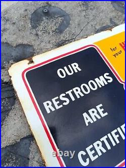 Vintage style SHELL restrooms certified service NOT Porcelain Advertising Sign Vintage style SHELL restrooms certified service NOT Porcelain Advertising Sign