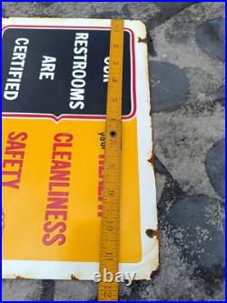 Vintage style SHELL restrooms certified service NOT Porcelain Advertising Sign Vintage style SHELL restrooms certified service NOT Porcelain Advertising Sign