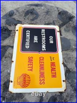 Vintage style SHELL restrooms certified service NOT Porcelain Advertising Sign Vintage style SHELL restrooms certified service NOT Porcelain Advertising Sign