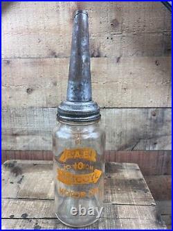 Viscoyl Original Vintage Duraglas Motor Oil Bottle Louisville Kentucky Petroleum