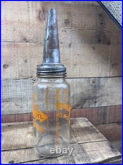 Viscoyl Original Vintage Duraglas Motor Oil Bottle Louisville Kentucky Petroleum