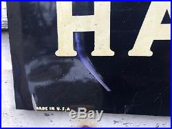 Vtg 1947 Havoline Motor Oil Sign Tin Double Sided DST 21.5x11.25 Texaco Gas