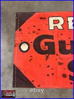 Vtg. 1950's GULF TIRE Banner / Sign Gas & Oil