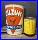 Vtg 1950s 60s Oilzum Motor Oil 5 Quart Oil Can Tin White & Bagley Worcester MA