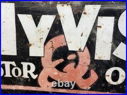 Vtg 1950s HiVis 100% Pennsylvania Motor Oil Double Sided Metal Sign 26 X 20