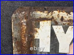 Vtg 1950s HiVis 100% Pennsylvania Motor Oil Double Sided Metal Sign 26 X 20