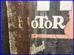 Vtg 1950s HiVis 100% Pennsylvania Motor Oil Double Sided Metal Sign 26 X 20