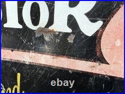 Vtg 1950s HiVis 100% Pennsylvania Motor Oil Double Sided Metal Sign 26 X 20