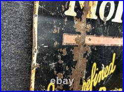 Vtg 1950s HiVis 100% Pennsylvania Motor Oil Double Sided Metal Sign 26 X 20