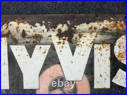 Vtg 1950s HiVis 100% Pennsylvania Motor Oil Double Sided Metal Sign 26 X 20