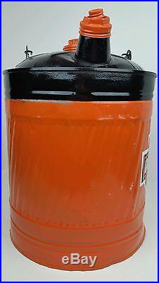 Vtg 5 Gallon Metal Oil Gas Can Restored In Harley Davidson Motorcycles Man Cave