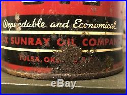 Vtg DX POWER Motor Oil 1 Quart Oil Can Tin DX Sunray Oil Co. Tulsa Oklahoma Rare