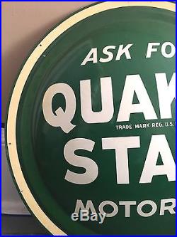 Vtg NOS Original Quaker State Motor Oil Gas Bubble Tin Metal Not Porcelain Sign