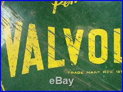 Vtg Rare Huge Valvoline Motor Oil 100% Pennsylvania Double Sided Metal Sign 30