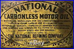 Vtg Rare National Carbonless Motor Oil 1 Gallon Oil Can Short White Rose Ohio