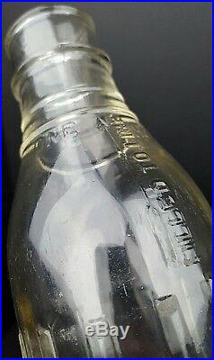 Vtg Shell Motor Oil Company of Canada Imperial Quart Clear Embossed Glass Bottle