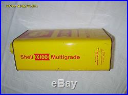 Vtg V. Rare USA Shell Motor Oil Tin Can X-100 Collectible Advertisement 1 Gallon