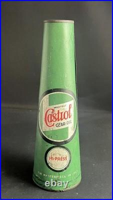 Wakefield Castrol Hi Press Gear Oil Vintage Quart Conical Can Motor Card Tin