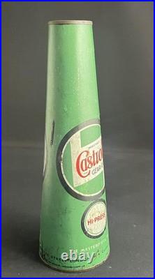 Wakefield Castrol Hi Press Gear Oil Vintage Quart Conical Can Motor Card Tin