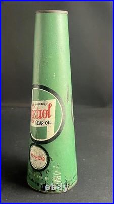 Wakefield Castrol Hi Press Gear Oil Vintage Quart Conical Can Motor Card Tin
